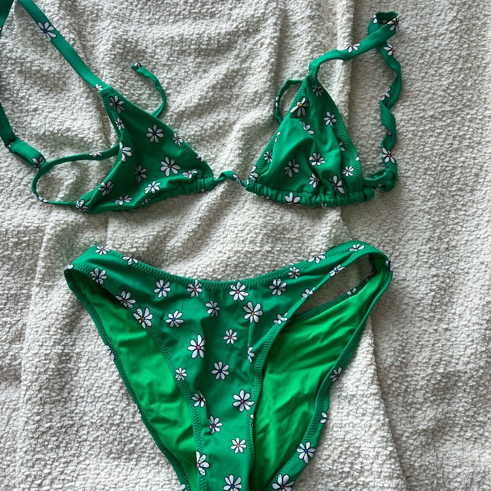 LA Hearts Green Floral Bikini